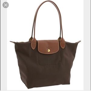 Longchamp Le Pliage small tote in chocolate brown